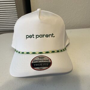 Imperial White/green Rope Golf Hat SnapBack Pet Parent